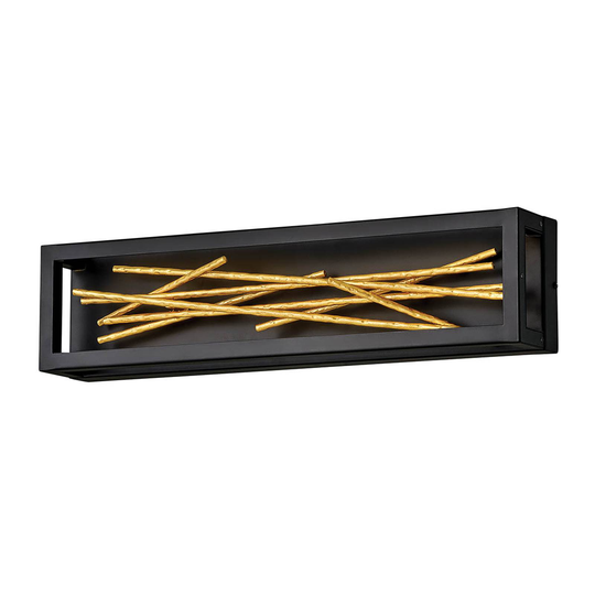 LED-vägglampa Styx, svart, 3 000 K 15x61 cm