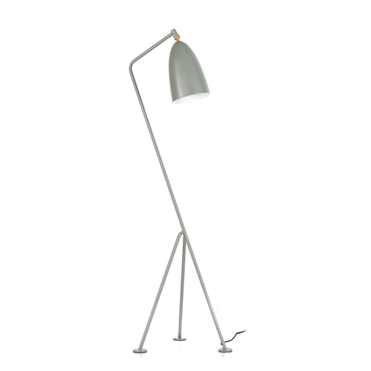GUBI Gräshoppa trebent golvlampa, blå-grå