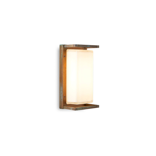 Utomhusvägglampa Ice Cubic 3412, mässing antik