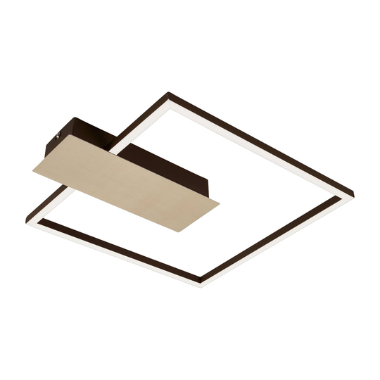 LED-taklampa Nico, 3 000 K, kantig, guld