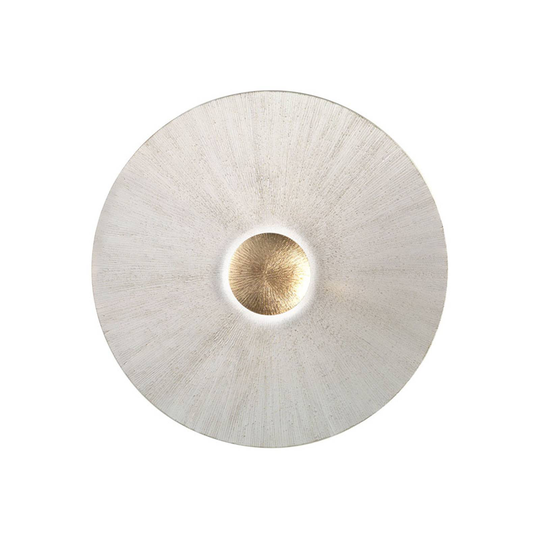 Vägglampa Moon Sun, Ø 54 cm, vit/guld
