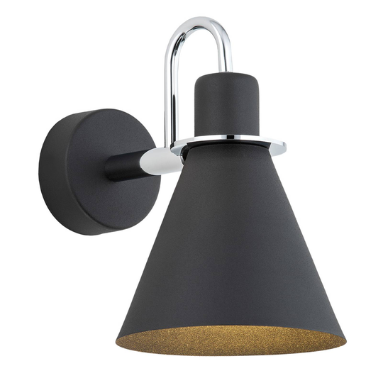 Vägglampa Bona, svart-krom