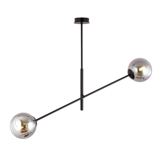 Taklampa Linear, svart/grafik, 2 lampor