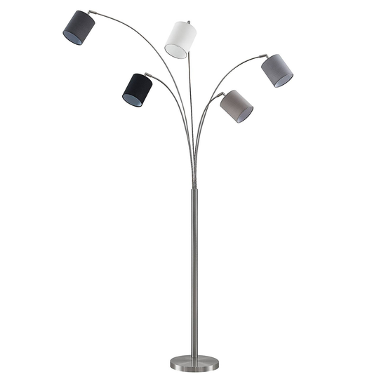 Lindby Abiram golvlampa, grå, svart, vit
