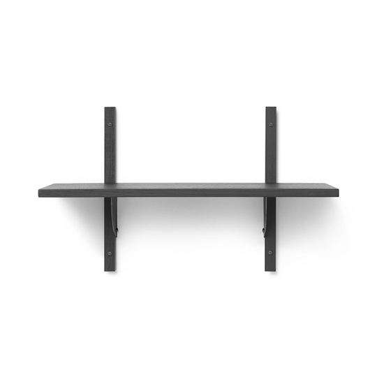 Ferm Living Sector Hylla Enkel Smal Svart ask/Svart Mässing