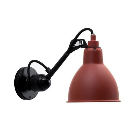 Lampe Gras N304 Vägglampa Matt Svart & Matt Röd