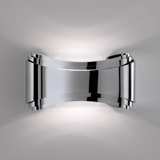 LED-vägglampa Ionica av stål, krom