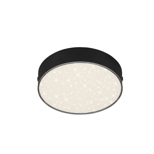 LED-taklampa Flame Star, Ø 15,7 cm, svart