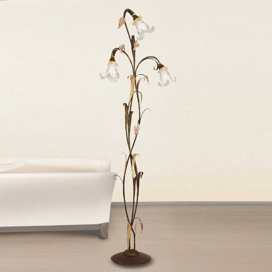 Florentinsk-golvlampa Giuseppe med 3 ljuskällor