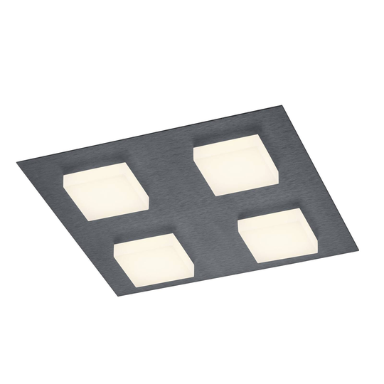 BANKAMP Luno LED-taklampa 4 lampor antracit