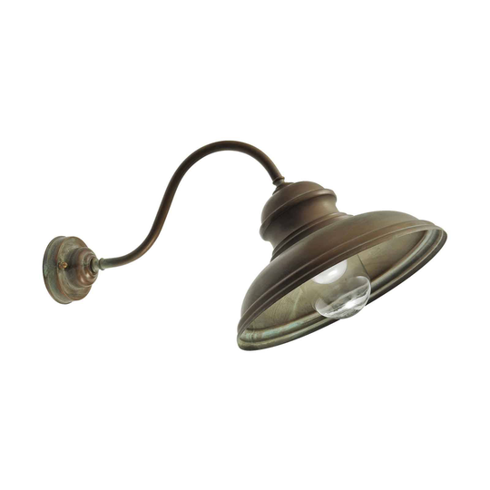 Utomhusvägglampa Mill 1591 mässing antik/klar