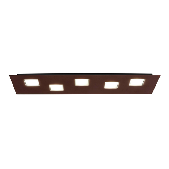 Fabbian Quarter – svart LED-taklampa 5 lampor