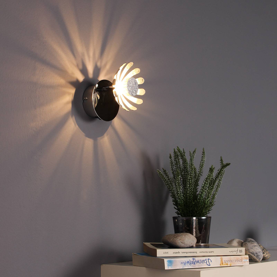 LED-vägglampa Bloom silver