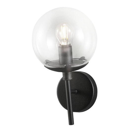 Vägglampa Global Ø 15 cm svart