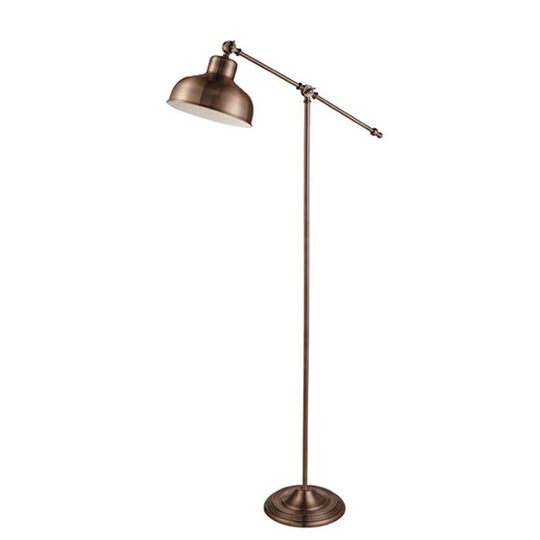 Golvlampa Macbeth av metall i trendig koppar