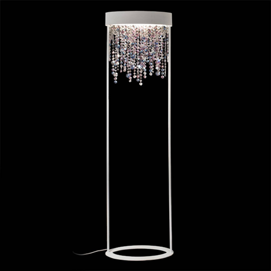 Golvlampa Ola STL2 vitt/färgade kristaller