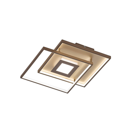 LED-taklampa Clou, cappuccino/guld