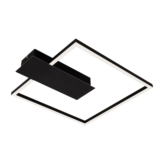 LED-taklampa Nico, 3 000 K, kantig, svart
