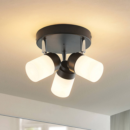 Lindby Alimari takspotlight, svart, rund