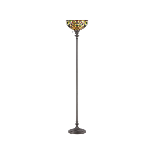 Uplight-golvlampa kamera med skärm Tiffany design