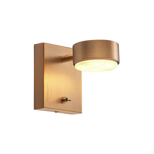 Lindby Kaylou LED-vägglampa, kort, brons