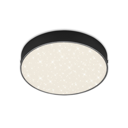 LED-taklampa Flame Star, Ø 21,2 cm, svart