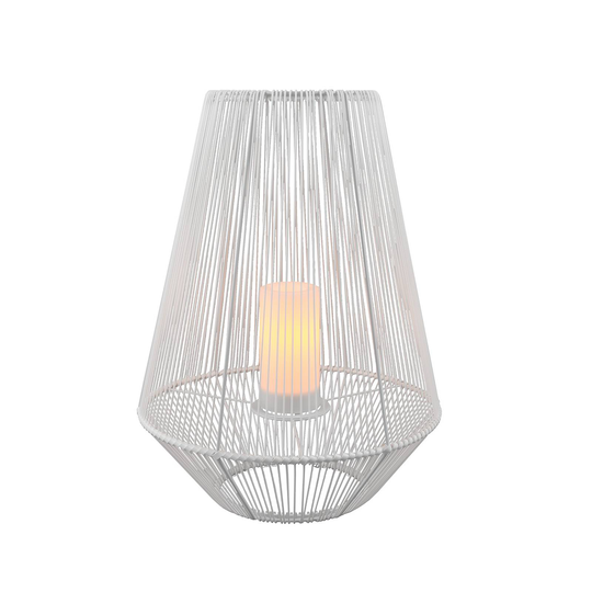 LED-bordslampa med solcell Mineros, vit, 51 cm