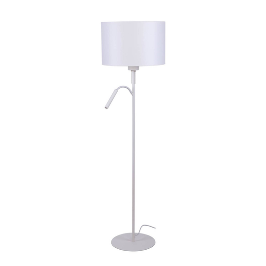 Golvlampa Hotel Plus med läslampa, vit