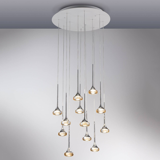LED-taklampa Fairy med 12 ljuskällor, bärnsten