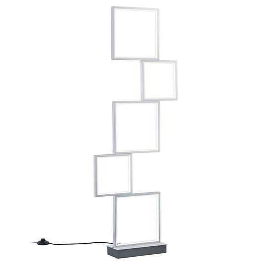 LED-golvlampa Sorrento, borstat aluminium