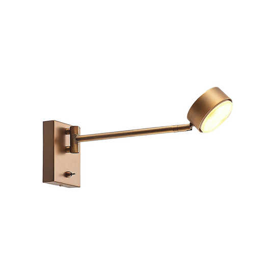 Lindby Kaylou LED-vägglampa, utstickande, brons