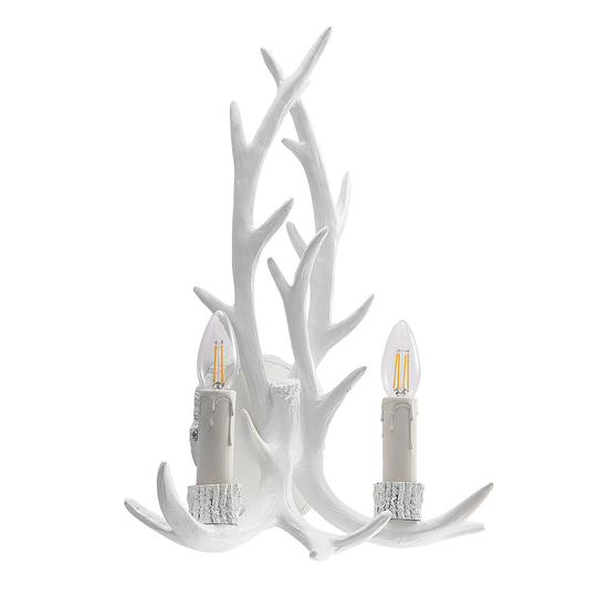 Lindby Fipos vägglampa i horndesign, vit