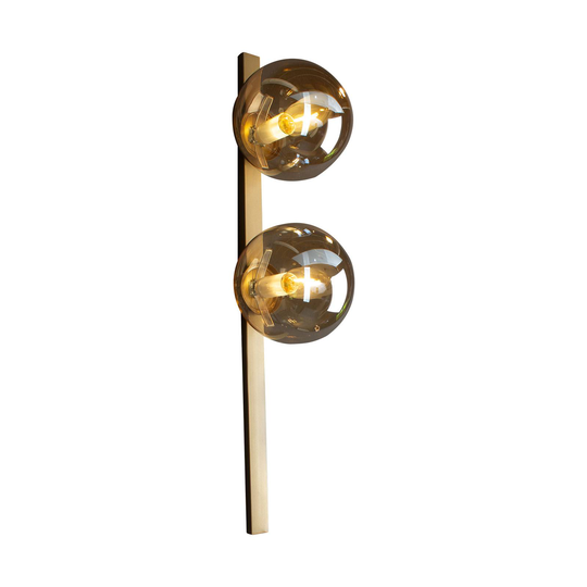 Vägglampa Pluto 2 lampor, guld