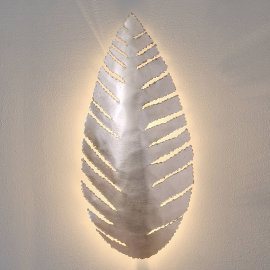 Vägglampa Pietro i bladform, silver