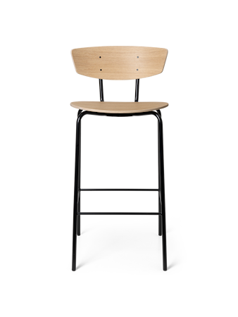 Herman Barstol 64 cm Vitoljad ek/ Svart