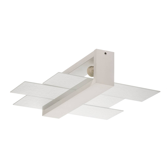 Taklampa Shifted 2, glas, vit