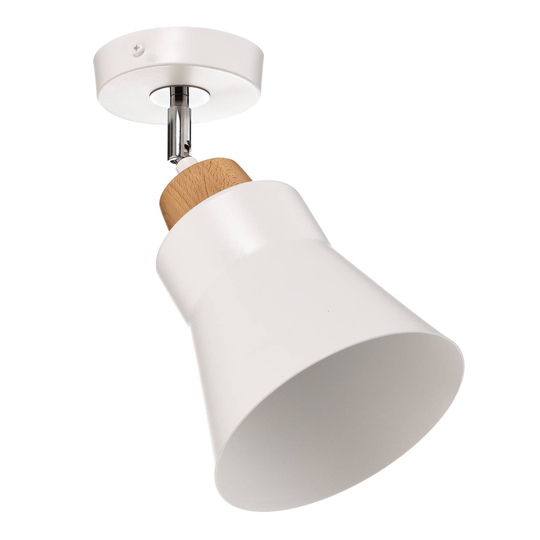 Taklampa Wood av metall, vit