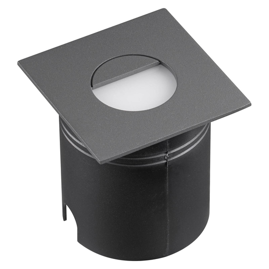 LED-inbyggnadslampa Aspen, diffusor, kantig, grå