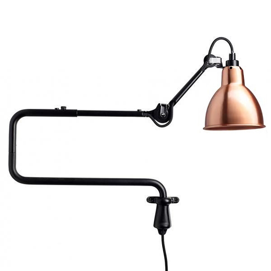 Lampe Gras N303 Vägglampa Matt Svart & Koppar