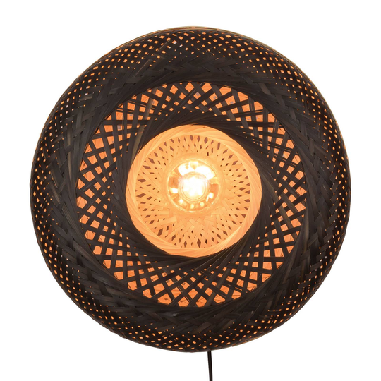 GOOD & MOJO Palawan vägglampa svart Ø40 cm