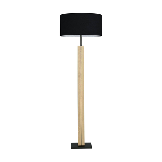 HerzBlut Dana golvlampa, naturlig ek, svart