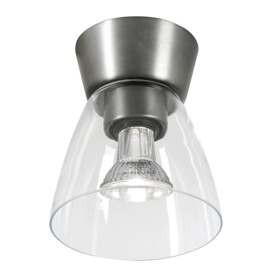 LED-taklampa Bizzo klarglas oxidgrå