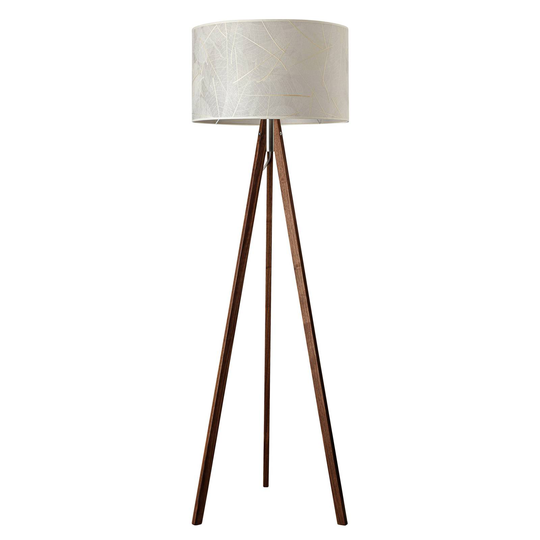 LeuchtNatur Ligno golvlampa, nötträd/vit