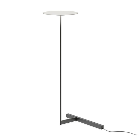 Vibia Flat LED-golvlampa 96 cm grå L1, dimbar