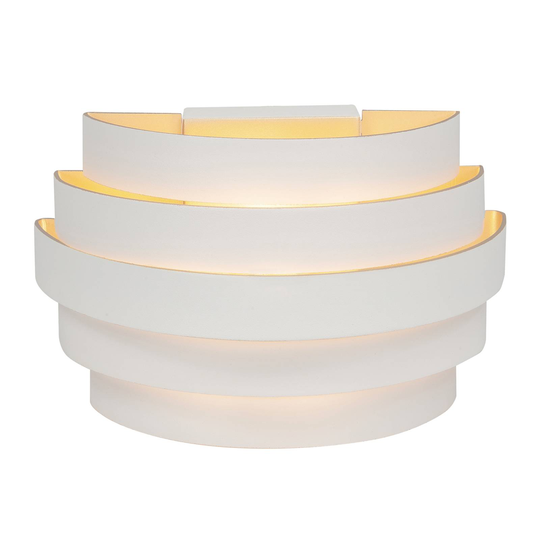 Vägglampa Scudo, aluminium, vit/guld