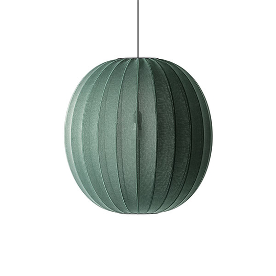Made By Hand Knit-White Round Taklampa Ø75 Tweed Green