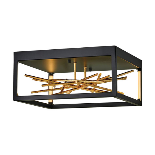 LED-taklampa Styx, svart, 3 000 K 46x22 cm