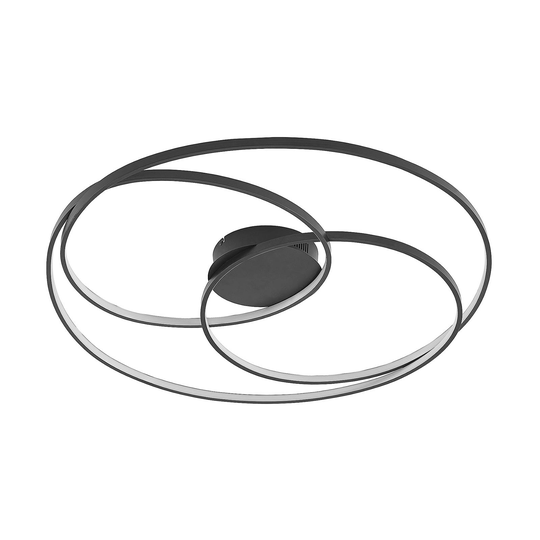 Lindby Kateryna LED-taklampa svart Ø 80 cm