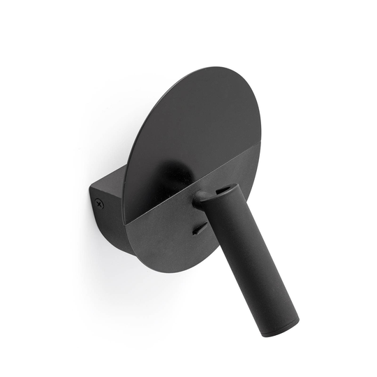 LED-vägglampa Duas med USB-laddningsuttag, svart