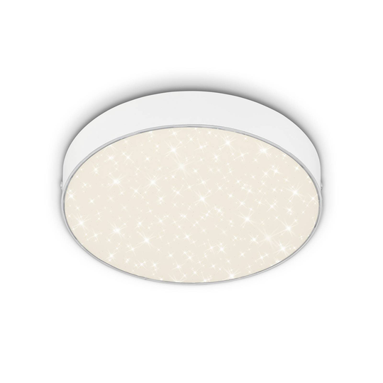 LED-taklampa Flame Star, Ø 21,2 cm, vit